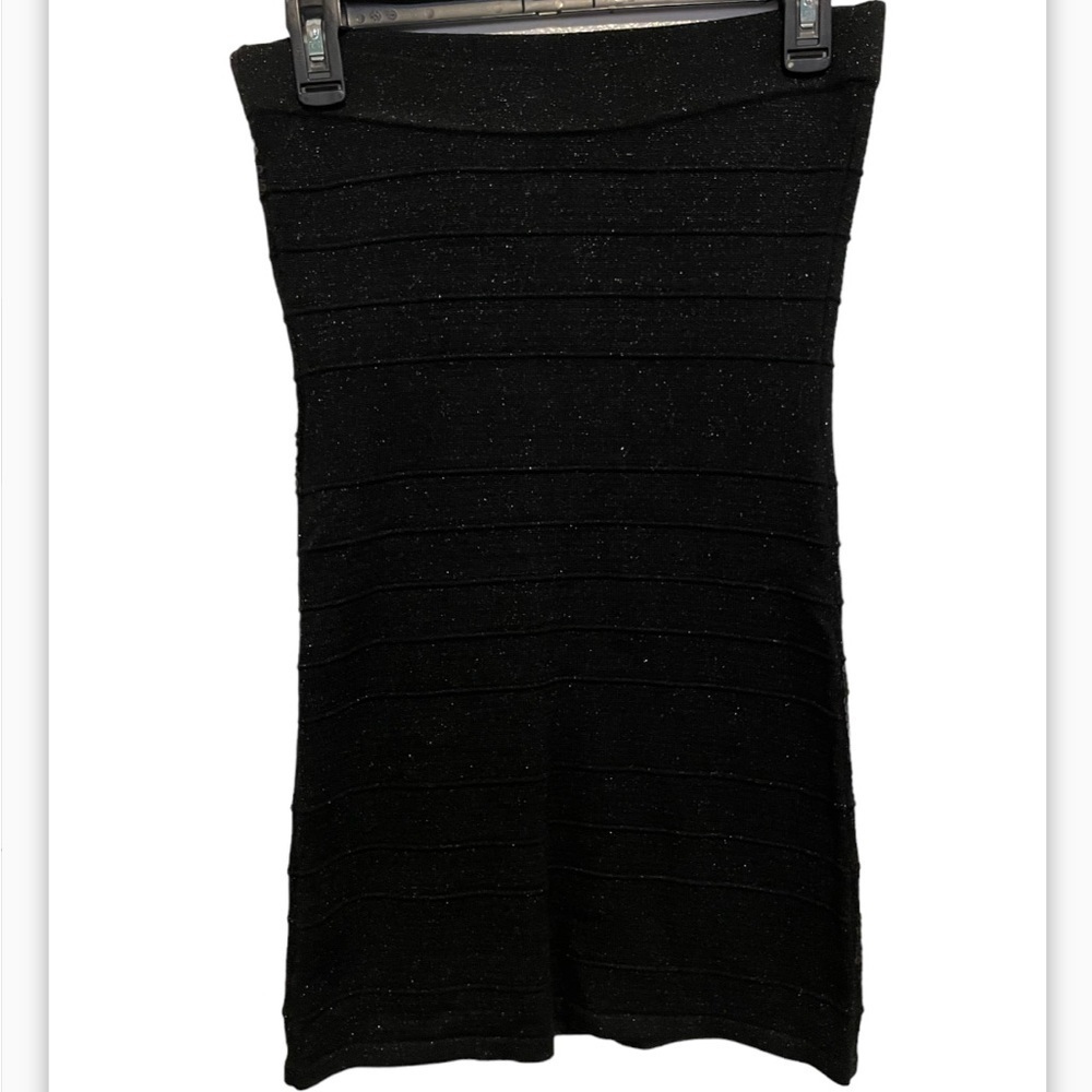 Black Sequin Strapless Dress - Picture 3 of 4